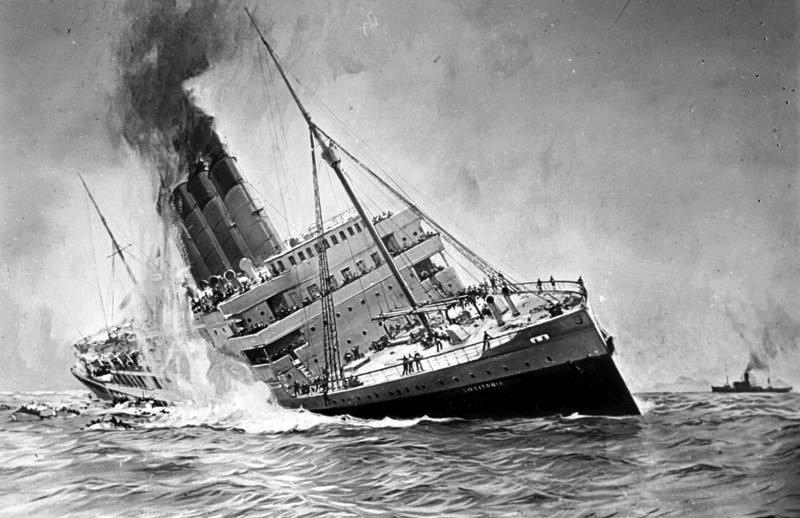 The sinking of the Lusitania